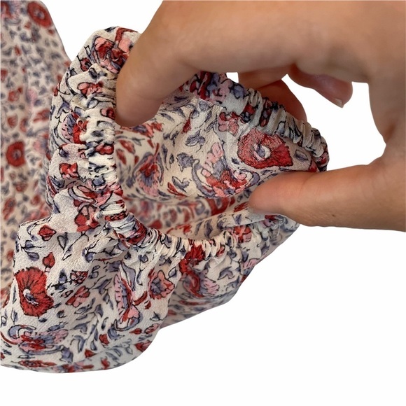 LoveShackFancy Nellie Floral Silk Blouse Top S - Picture 4 of 12